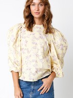 olivaceous Floral Yellow Blouse