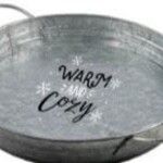 Warm and Cozy Round Serving Tray with Handles