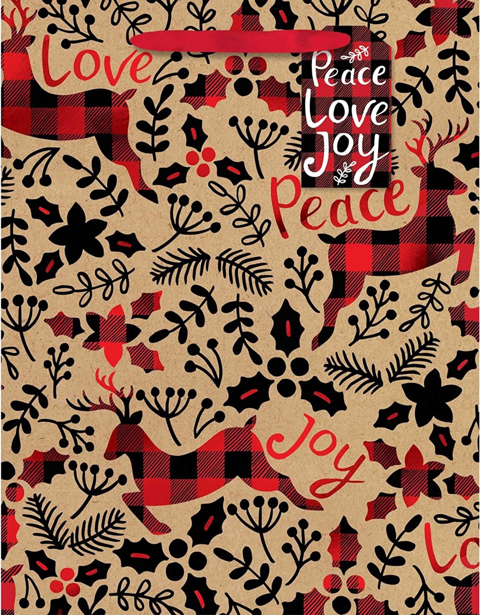 Peace Love & Joy Kraft Gift Bag