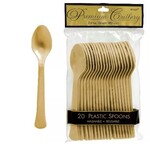 Gold Plastic Spoons 20pc