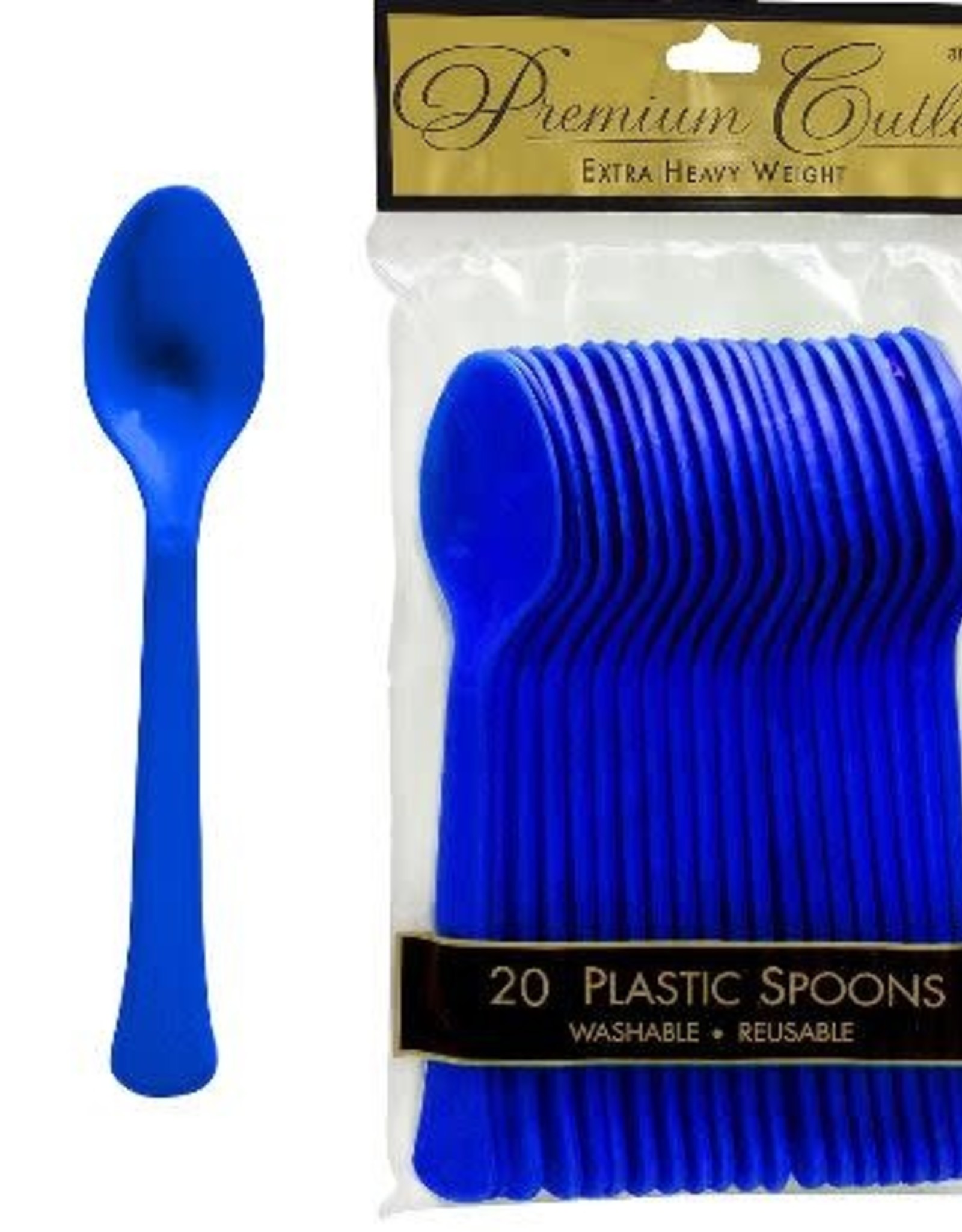 Royal Blue Plastic Spoons