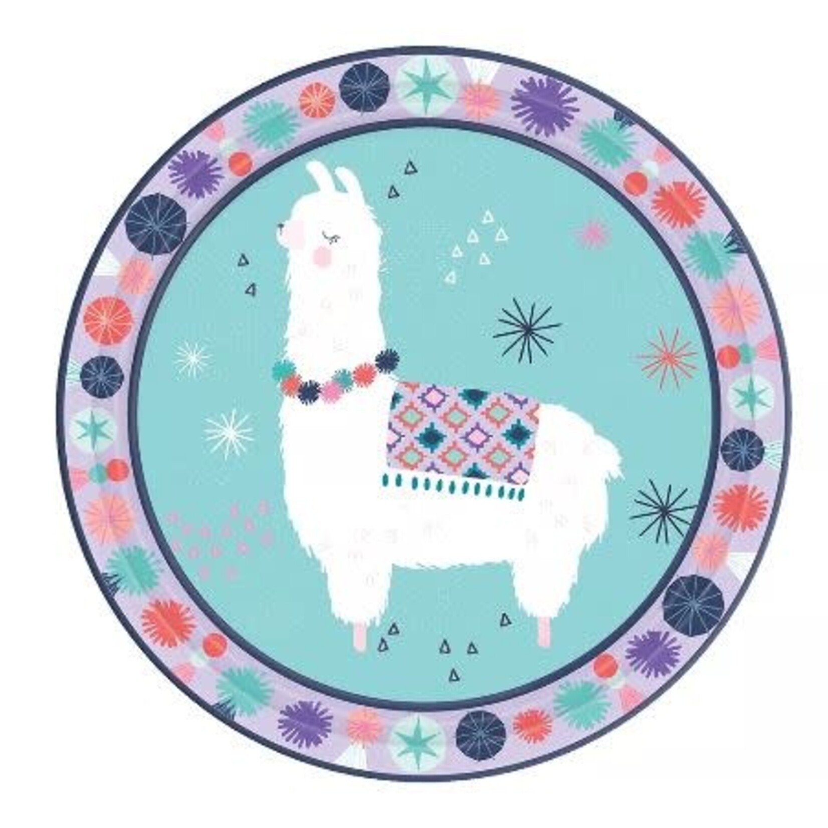 Llama Fun 7 " Paper Plates 8ct