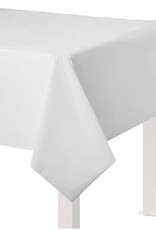 Frosty White Plastic Tablecloth 54x108