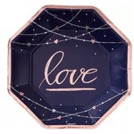 Love Navy Bridal  10" Paper Plates 8ct
