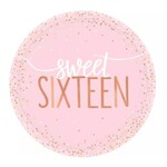 Sweet Sixteen Gold 7" Paper Plates 8ct