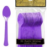 Plastic Purple Spoons 20 ct