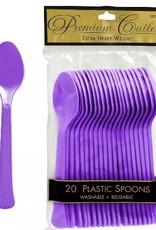 Plastic Purple Spoons 20 ct