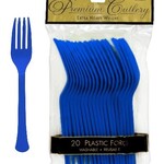 Plastic Fork Bright Royal Blue
