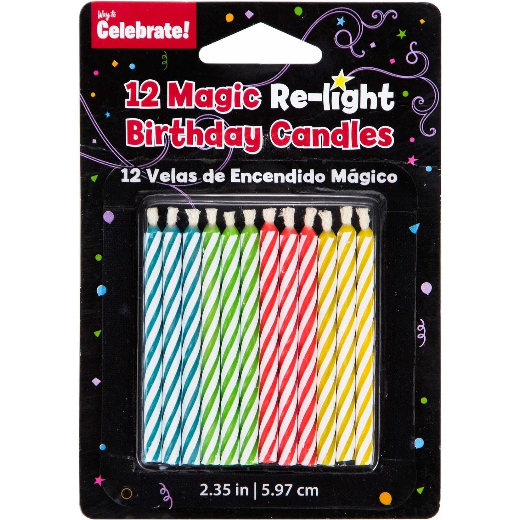 Wallys party factory magic re-light b-day candles 12ct