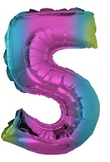40" Rainbow Mylar Number Balloon
