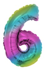 40" Rainbow Mylar Number Balloon