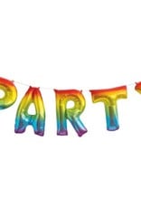 "Party" Letter Balloon Banner, Rainbow