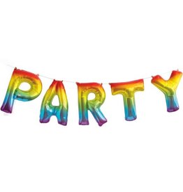"Party" Letter Balloon Banner, Rainbow