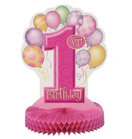 14" Pink First Birthday Centerpiece Decoration