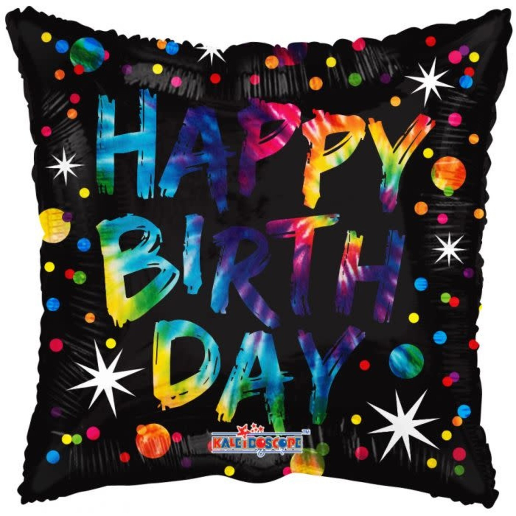 18" B'day Stars & Dots Black