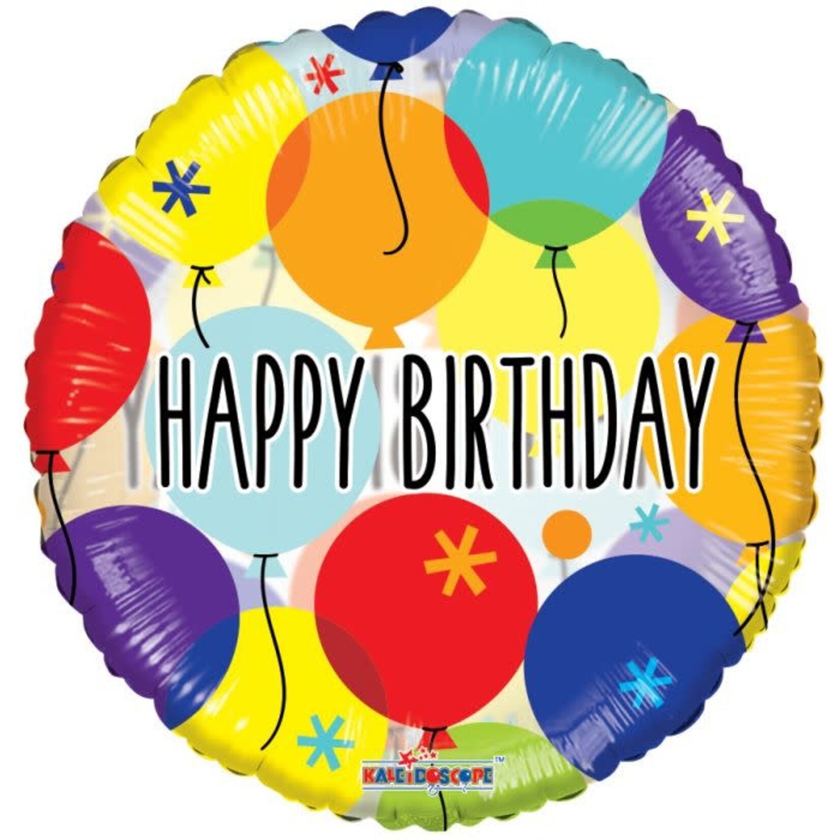 18" Big B'day Balloons Clear View