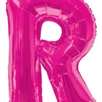 34'' Hot Pink  Letter R Balloon