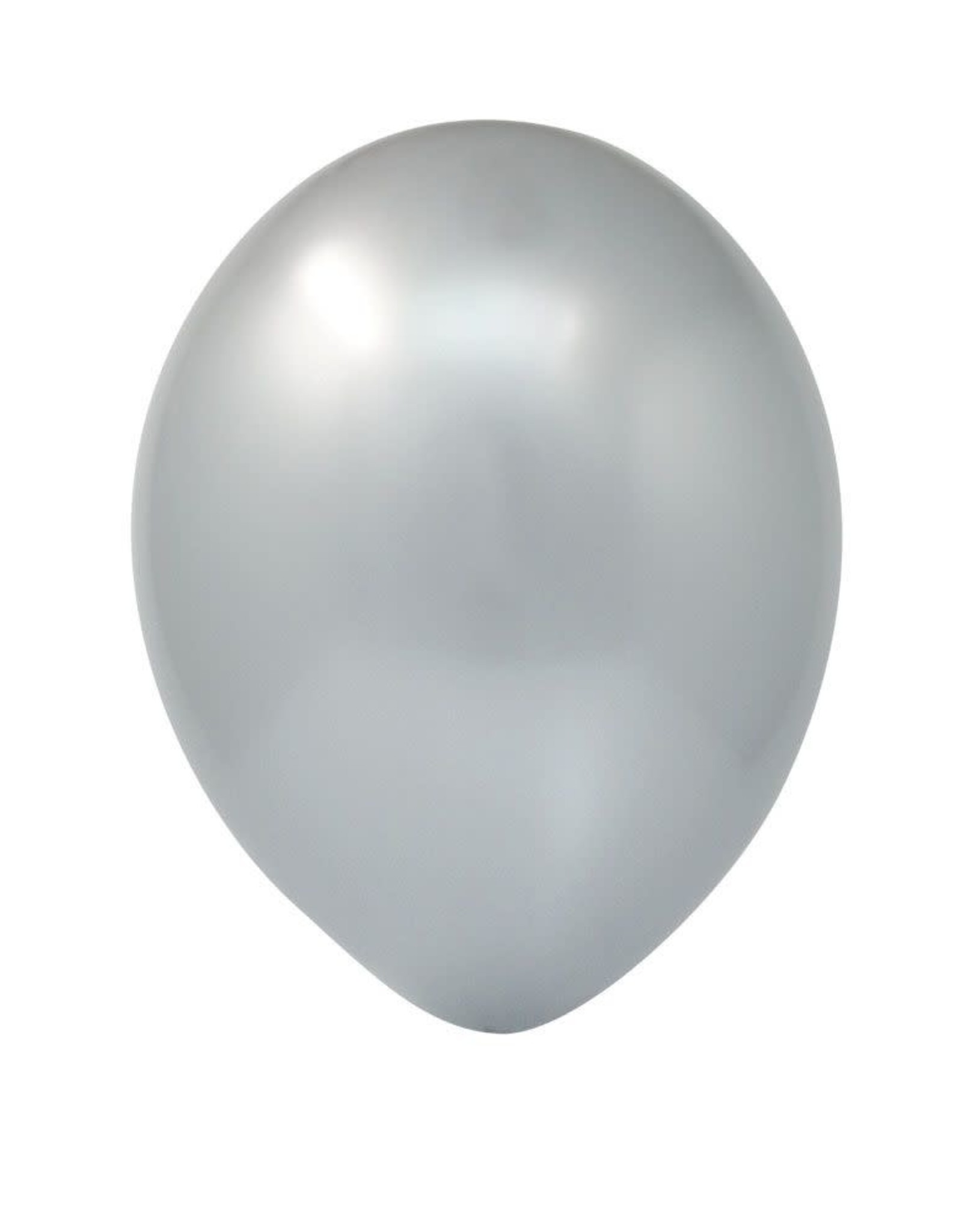 5'' Metallic Silver Latex Balloons 50ct