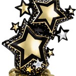 59'' Airloonz Black & Gold Star Cluster