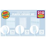 Clear Forks, Knives and Spoons (210 Count)