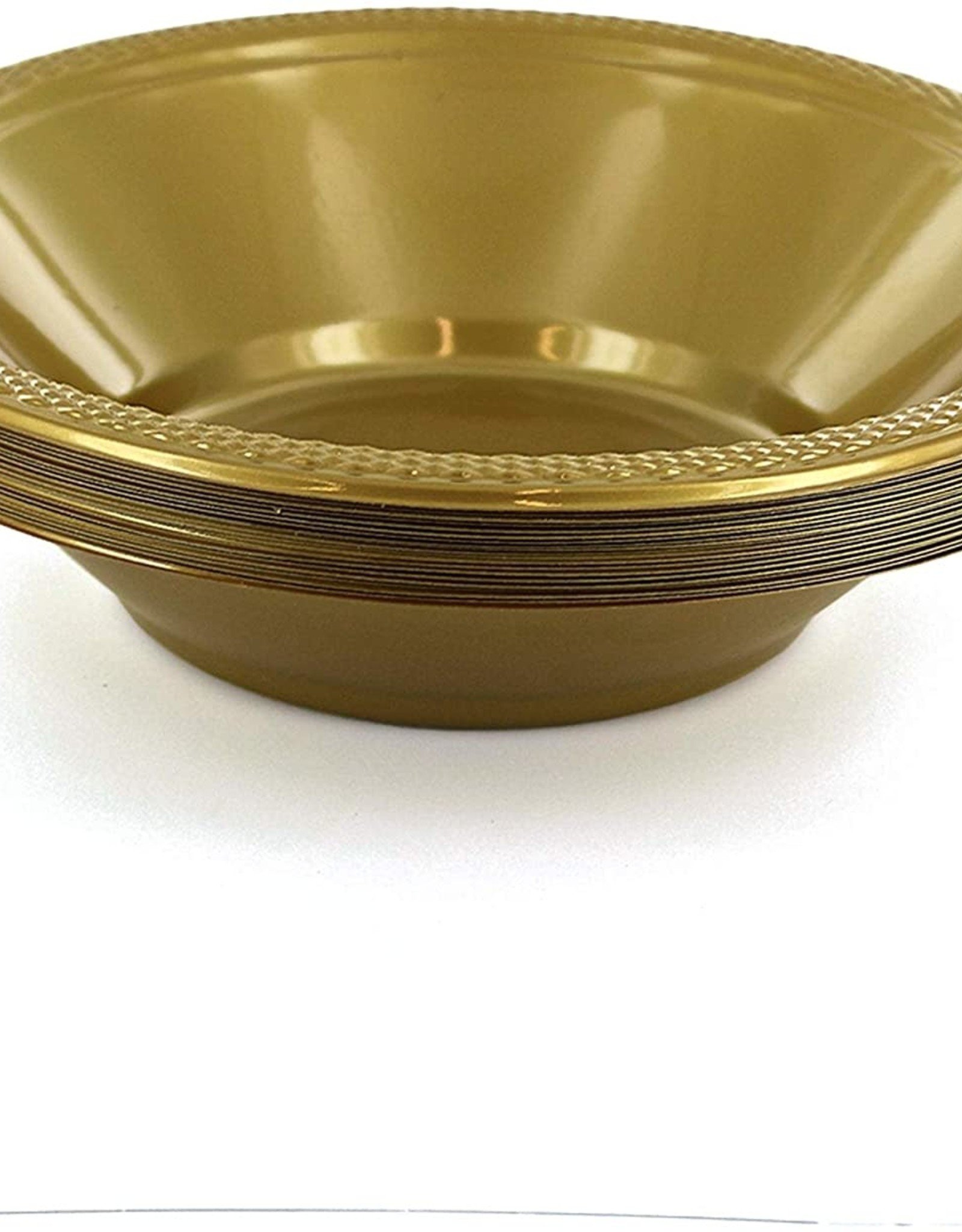 Gold Plastic Bowls (20 Pack)