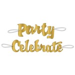 Gold Script Celebrate & Party Banners,