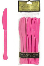 Hot Pink Plastic Knives 20ct