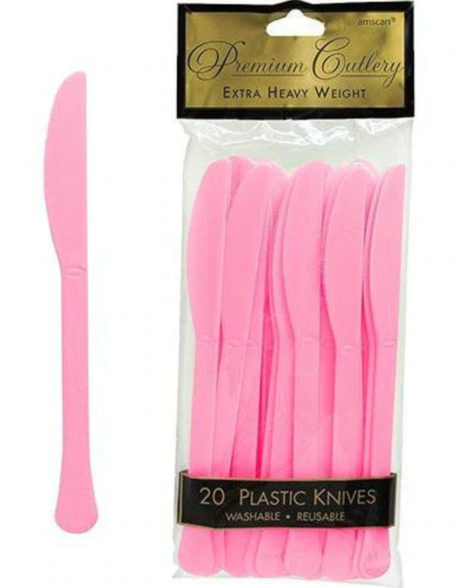 Light Pink Plastic Knives 20ct