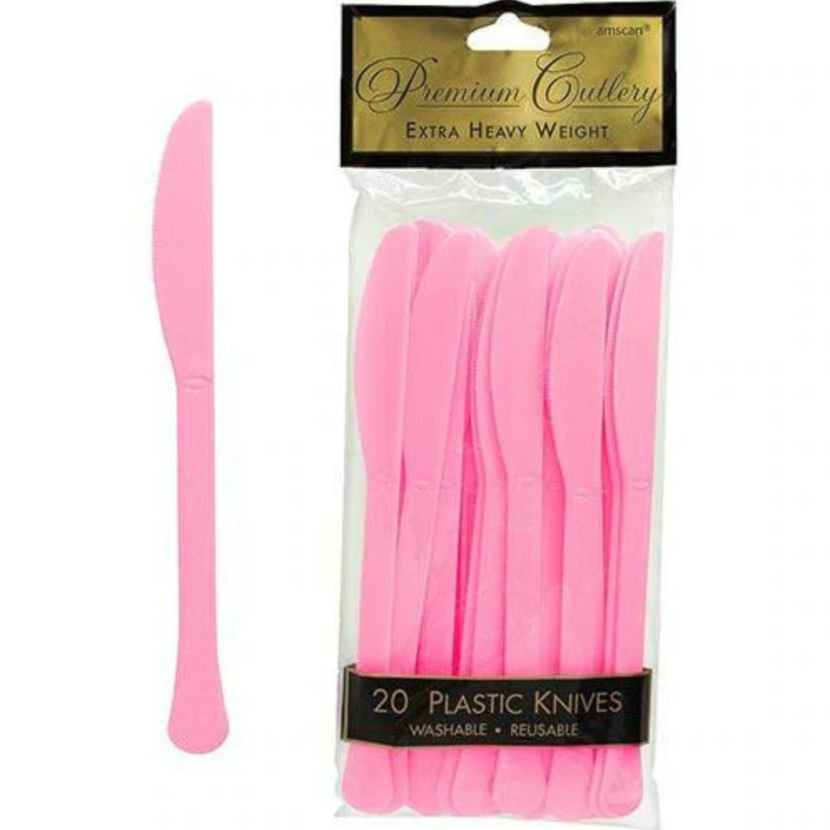 Light Pink Plastic Knives 20ct