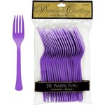 Purple Plastic Forks, Pack Of 20