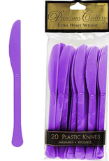 Purple Plastic Knives 20ct
