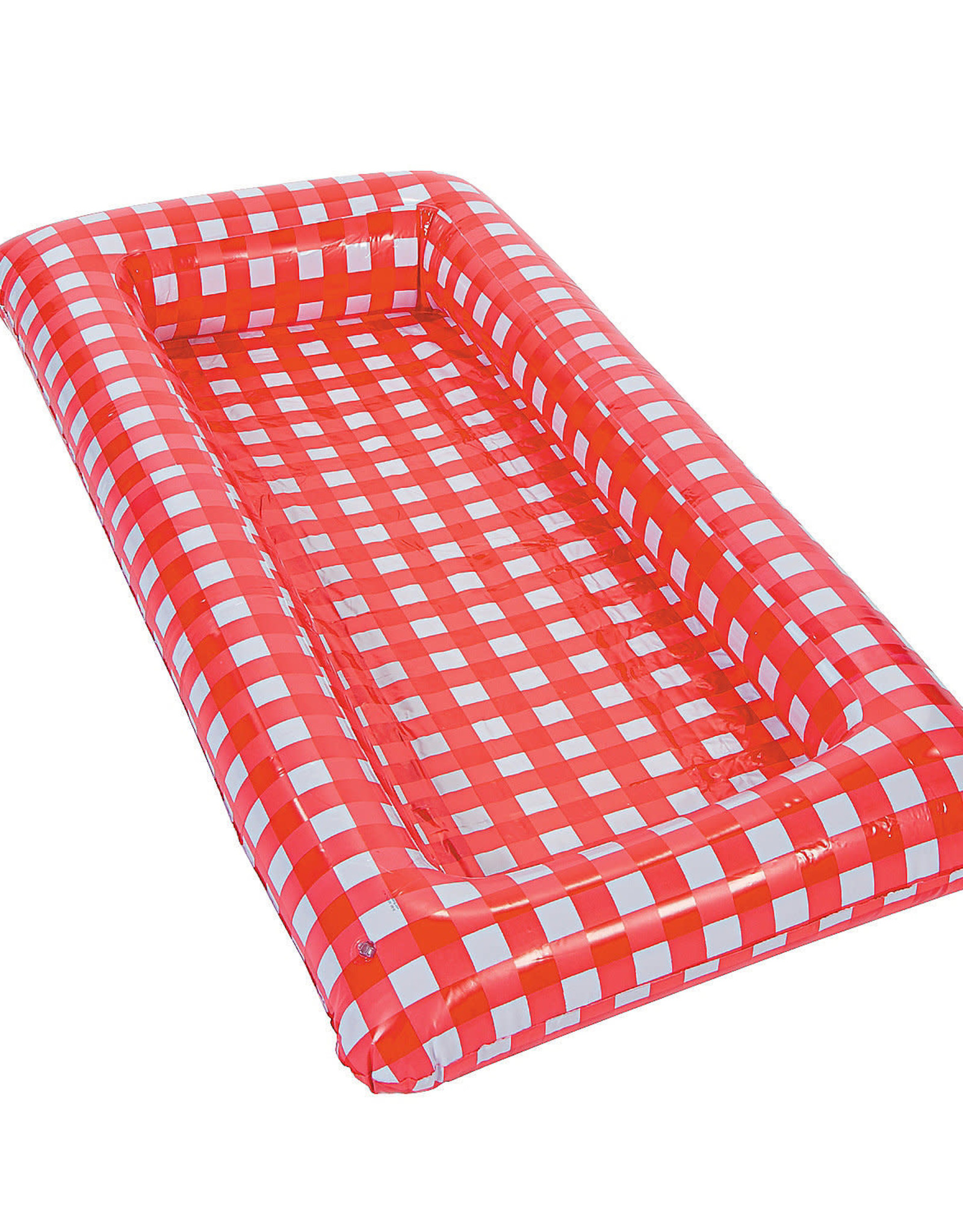 red gingham Inflatable cooler
