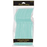 Robin's-Egg Blue Plastic Forks