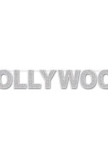 Silver Glittered Hollywood Letters Streamer Banner