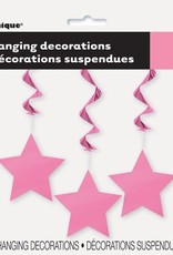 Star Hanging Decorati 26 in, Hot Pink