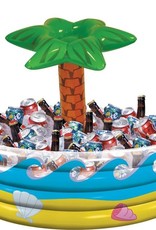 Summer Luau Tropical Palm Tree Inflatable Cooler, 14" x 29-1/2"
