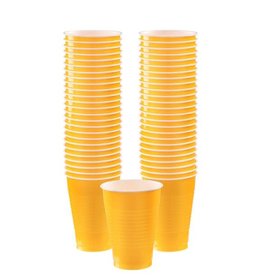 Sunshine Yellow Plastic Cups 12 oz. Pack of 50 Party Supply