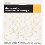 Swirl Hanging Decorations, Yellow,