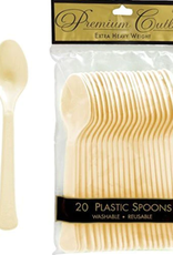 Vanilla Cream Plastic Spoons