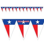 White and Blue "Texas Pride" Pennant Banners 7'