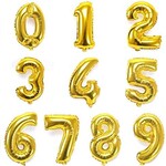 16" Gold Mylar Number Balloons