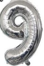 16" Silver Mylar Number Balloons