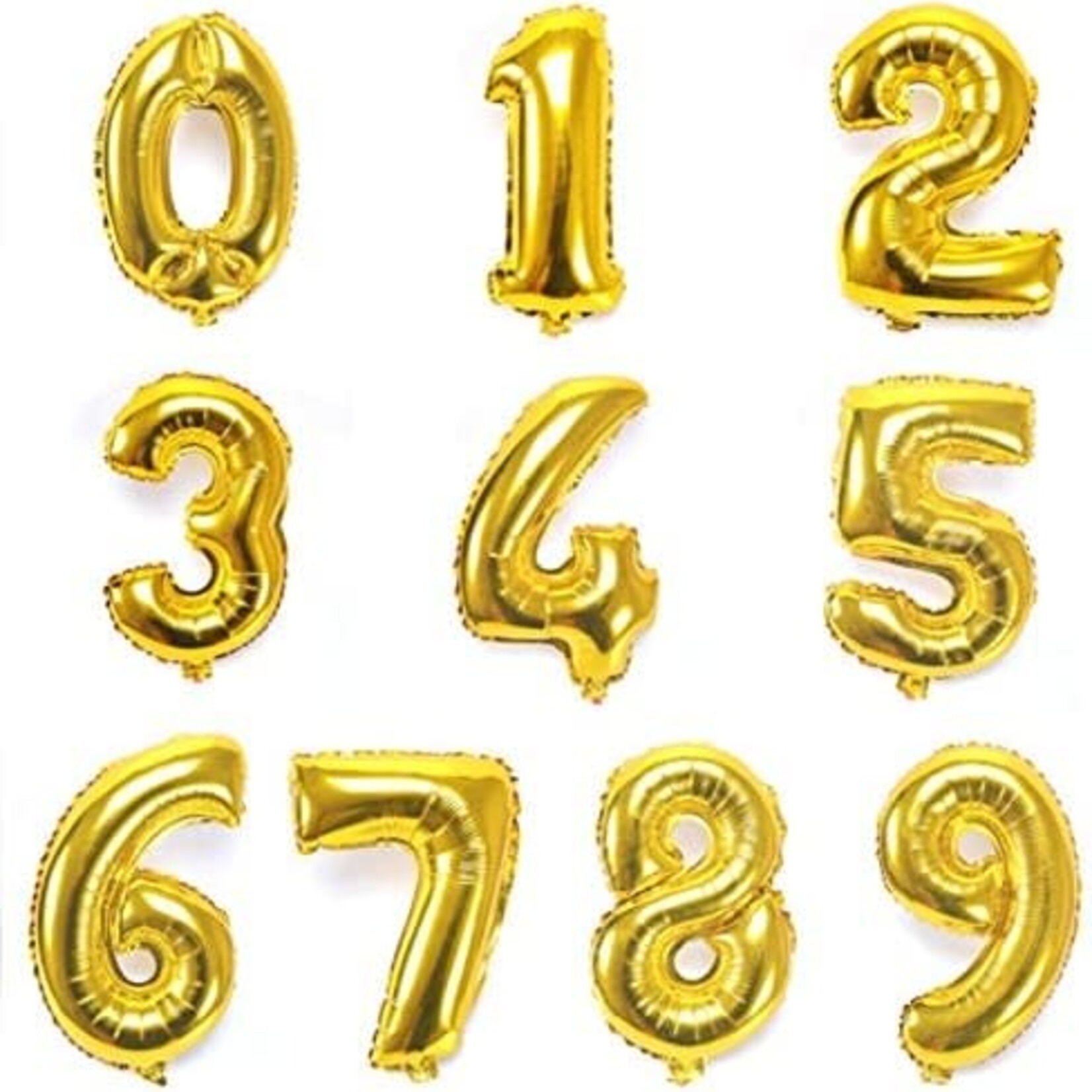 34" Gold Mylar Number Balloons
