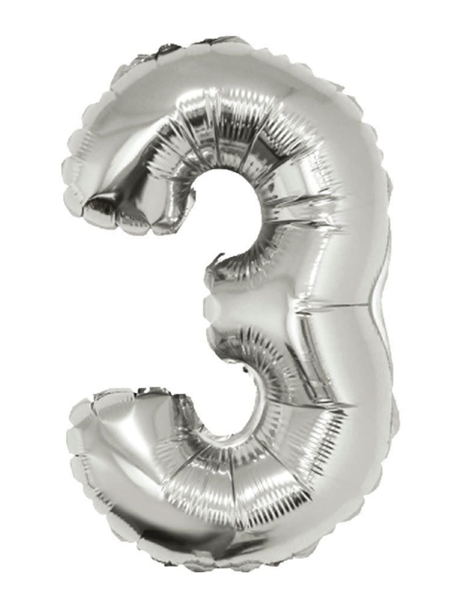 34" Silver Mylar Number Balloons