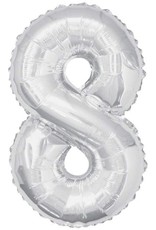 34" Silver Mylar Number Balloons