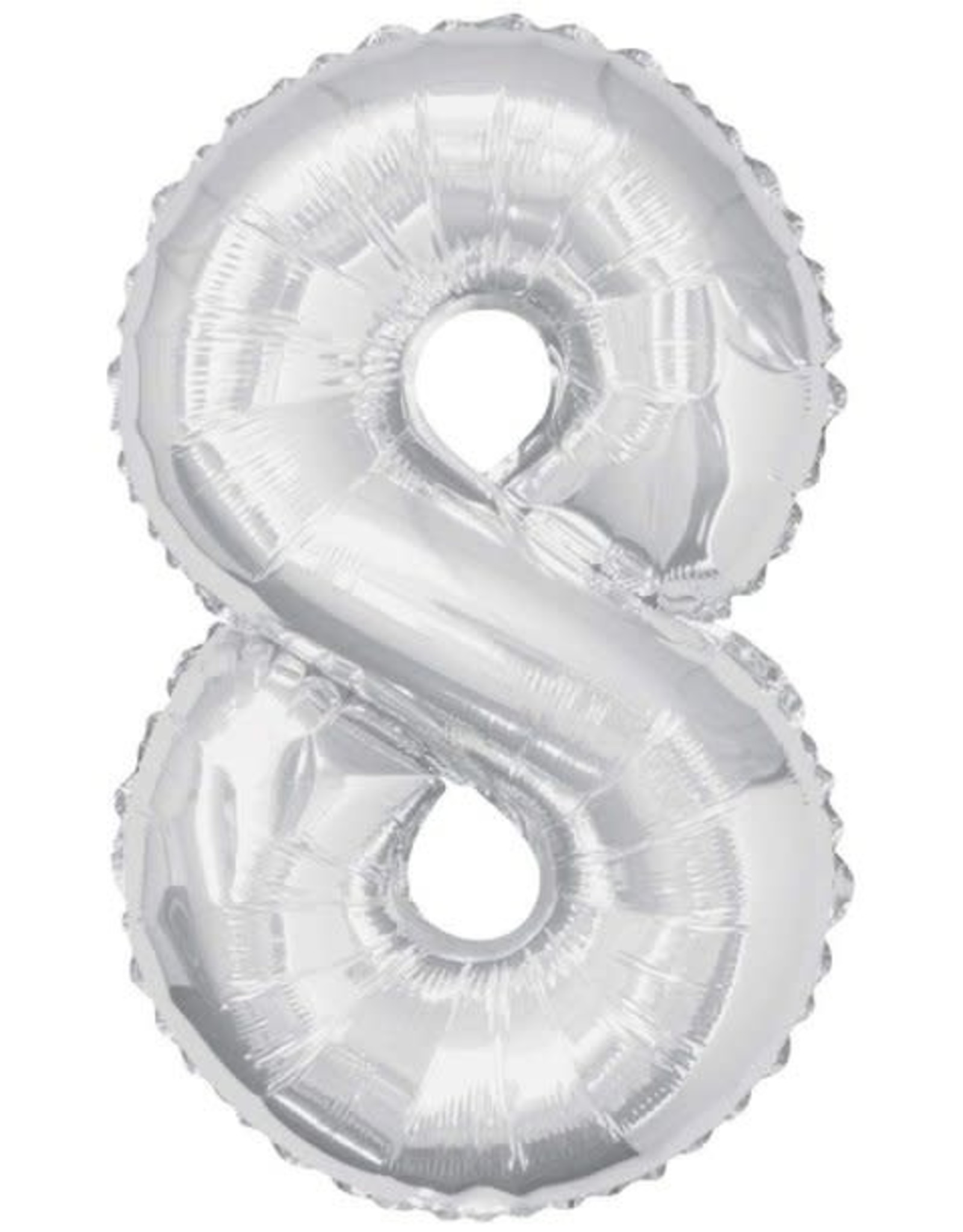 34" Silver Mylar Number Balloons