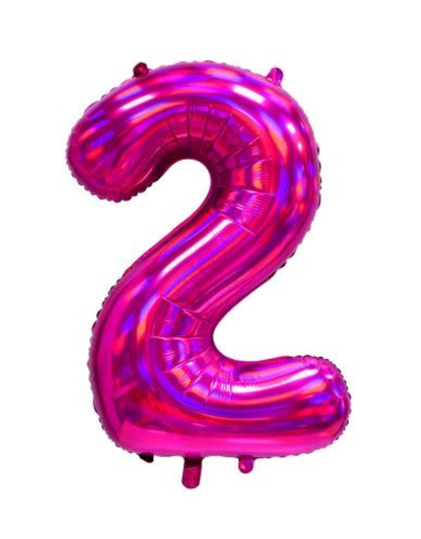 34" Iridescent Pink Mylar Number Balloons