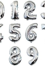 34" Silver Mylar Number Balloons