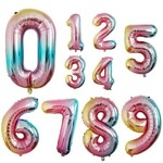40" Rainbow Mylar Number Balloon