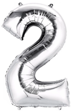 40" Silver Mylar Number Balloons